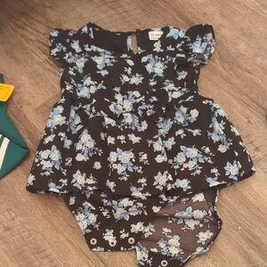 PatPat Black and Blue Floral Kids Dress